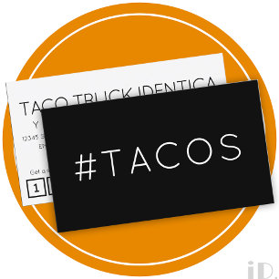 Cartão de fidelidade da hashtag #TACOS