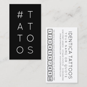 Cartão de fidelidade da hashtag #TATTOOS