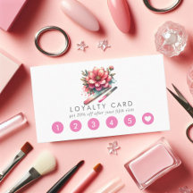 Cartão de Fidelidade da Salão de Unhas Rosa