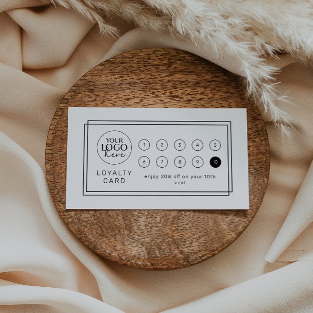 Cartão de Fidelidade de 10 Perfurações Avery Moder (AVERY Modern Minimal Logo Business Reward 10 Punch Loyalty Card)