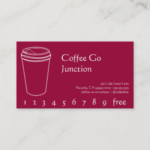 Cartão de Fidelidade de Bebidas do Copo de Café