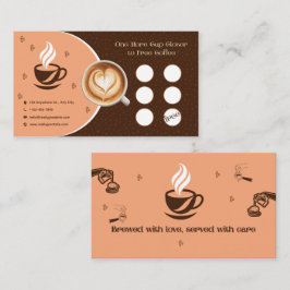 Cartão de Fidelidade de Café Coração Arte Latte Ca