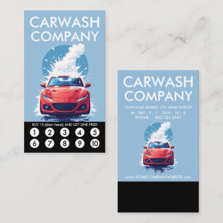 Cartão de Fidelidade de Lavação de Carros