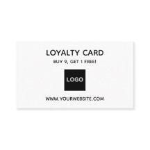 Cartão de Fidelidade de Logotipo Personalizado Com