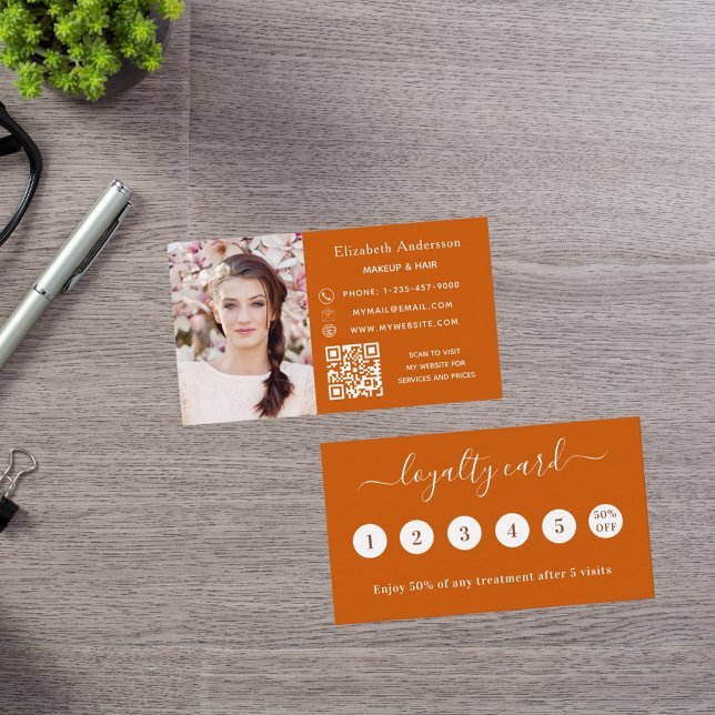 Cartão de fidelidade de negócios com código QR fot (Criador carregado)