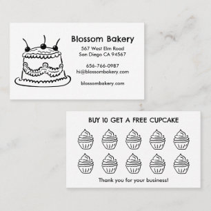 Cartão de Fidelidade de Padaria de Bolo Cupcake So