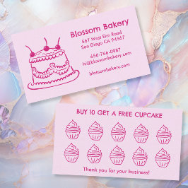 Cartão de Fidelidade de Padaria de Bolo Cupcake So
