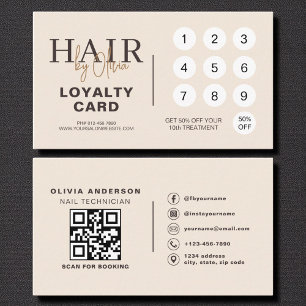 Cartão de Fidelidade de Salão de Cabelo Código QR 