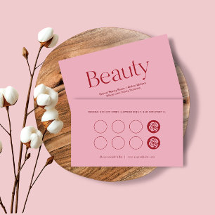 Cartão de Fidelidade de Serviço de Beleza Rosa Cor