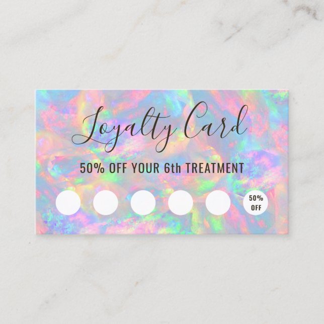 cartão de fidelidade de textura opal pastel (Frente)