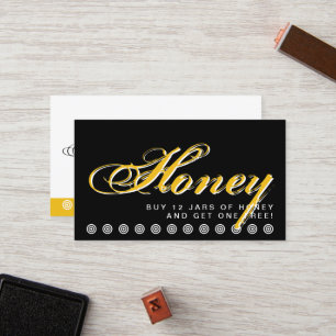 cartão de fidelidade do cliente HONEY de script
