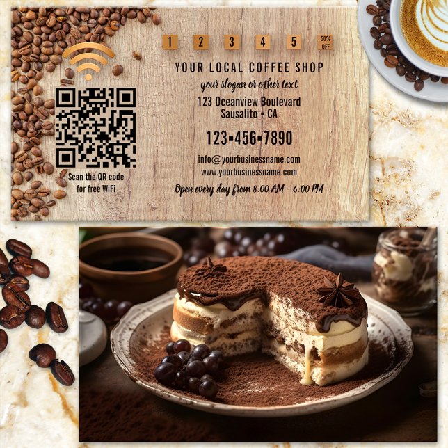 Cartão de fidelidade do Compro de café WiFi QR Cod (Criador carregado)