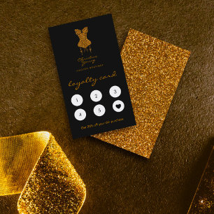 Cartão de fidelidade do logotipo Dourado Boutique 