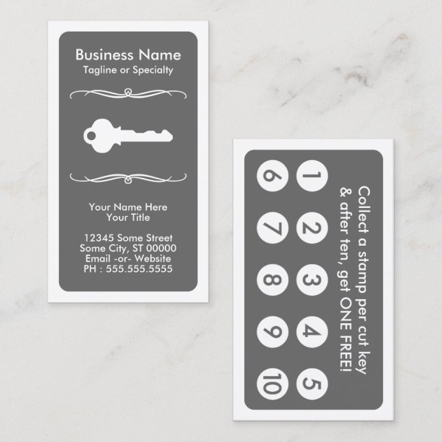 cartão de fidelidade do mod KEY (Frente/Verso)