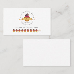 Cartão de fidelidade do pino de rolagem do Cupcake