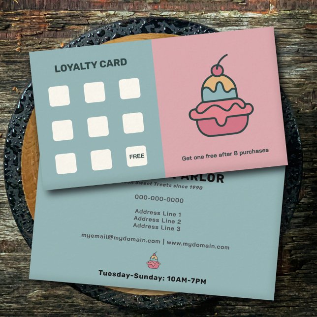 Cartão de Fidelidade do Sorvete Retroativo (Retro Ice Cream Loyalty Card)