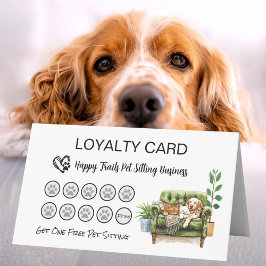 Cartão de Fidelidade Dobrável para Pet Sitter e Pa