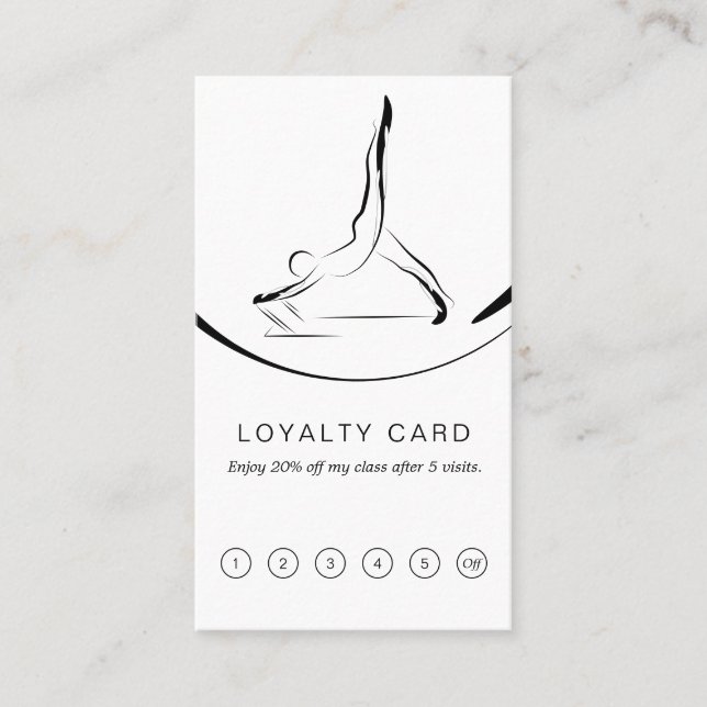 Cartão De Fidelidade Dois pilates posam no reformador (Frente)