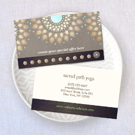 Cartão De Fidelidade Dourada Lealdade de Almoço da Classe Mandala Yoga 