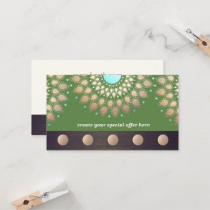 Cartão De Fidelidade Dourada Meditação de Lotus Yoga 5 Classe Lealdade 