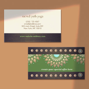 Cartão De Fidelidade Dourada Meditação Lotus Yoga 20 Classe Lealdade 