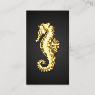Cartão De Fidelidade Dourado Cavalo de Mar Poligonal