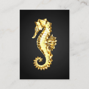 Cartão De Fidelidade Dourado Cavalo de Mar Poligonal