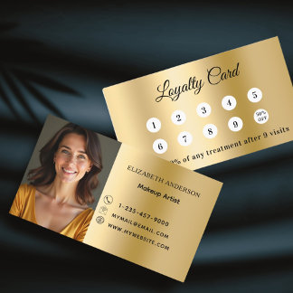 Cartão de fidelidade Dourado para empresas de foto