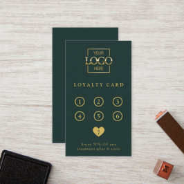 Cartão De Fidelidade Elegant Minimalist Green Professional Company Logo