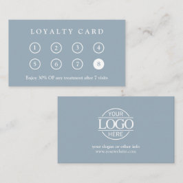 Cartão De Fidelidade Elegant Modern Company Business Logo Dusty Blue