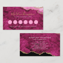 Cartão De Fidelidade Elegant Pink Magenta Marble Agate Geode