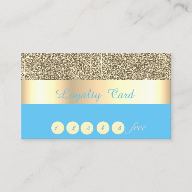 Cartão de Fidelidade Elegante com Listras, Azul e  (Frente)