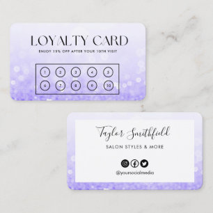 Cartão de Fidelidade Elegante de Faux Roxo