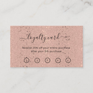 Cartão De Fidelidade Elegante Rosa Dourado Beauty Salon