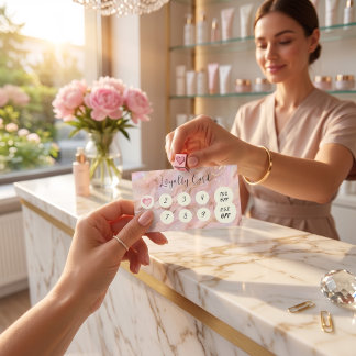 Cartão de Fidelidade em Opala Dourada Rosa