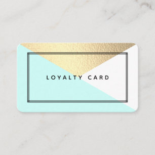 Cartão De Fidelidade Estilo Geométrico Moderno de Folha de Ouro Elegant