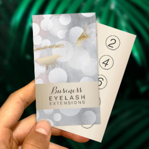 Cartão De Fidelidade Extensões de Eyelash do Prata Moderno e Lealdade 