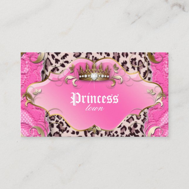 Cartão De Fidelidade Fashion Jewelry Loyalty Card Leopard Lace Pink (Frente)
