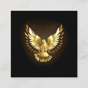 Cartão De Fidelidade Faux Gold Foil Peace Dove em Preto