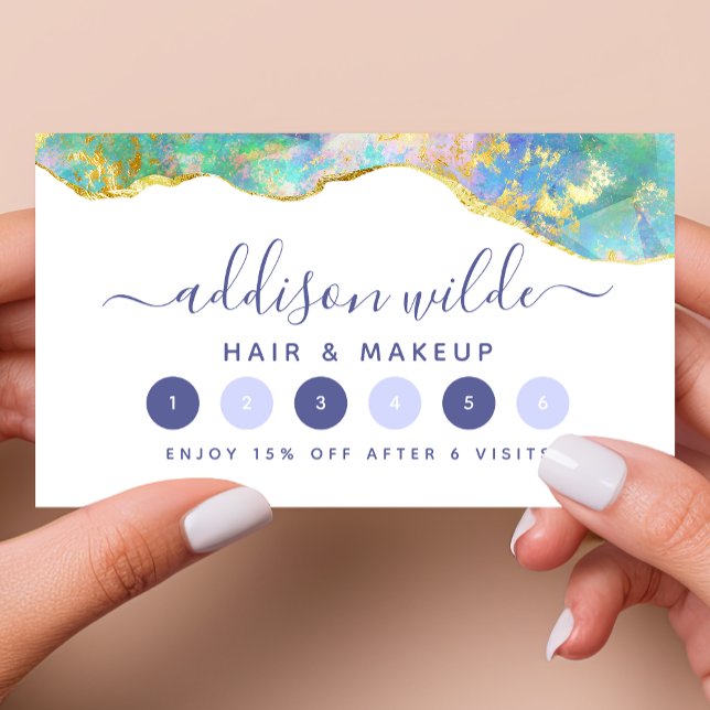 Cartão De Fidelidade Fire Opal Rainbow Gemstone Business Loyalty Card (Criador carregado)