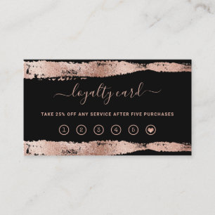 Cartão De Fidelidade Flair minimalista   Blush Watercolor e Script Loy