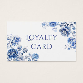Cartão de fidelidade floral para chinoiserie