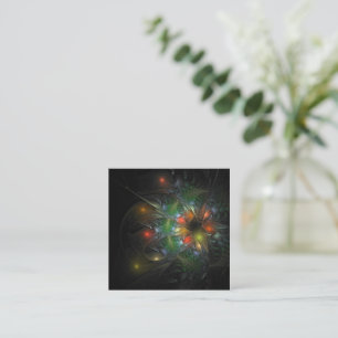 Cartão De Fidelidade Flores de fantasia fractal suaves e tenra