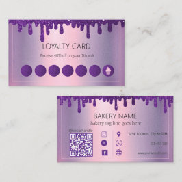 Cartão De Fidelidade Folha de cupcake Roxo de Lixo