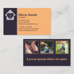 Cartão De Fidelidade Foto Personalizada Roxo e Orange Home Care Leyalti