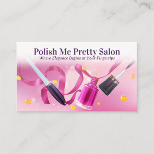 Cartão De Fidelidade Fundo de Salão de Nail   Manicure Polonês