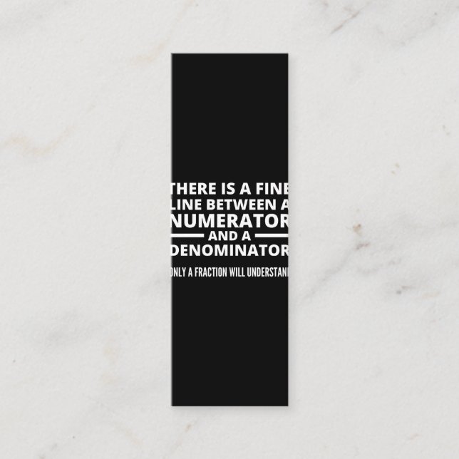 Cartão De Fidelidade Funny Math  FINE LINE NUMERATOR DENOMINATOR (Frente)
