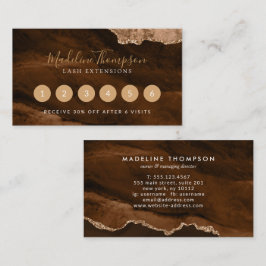 Cartão De Fidelidade Geodo de Agato de Mármore Dourado Elegante