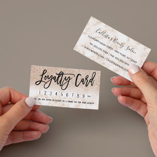 Cartão De Fidelidade Glamoré moderno Dourado mármore de glitter