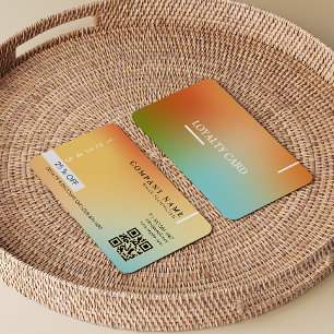 Cartão De Fidelidade Gradiente Holográfico Estheticista Código Qr Moder